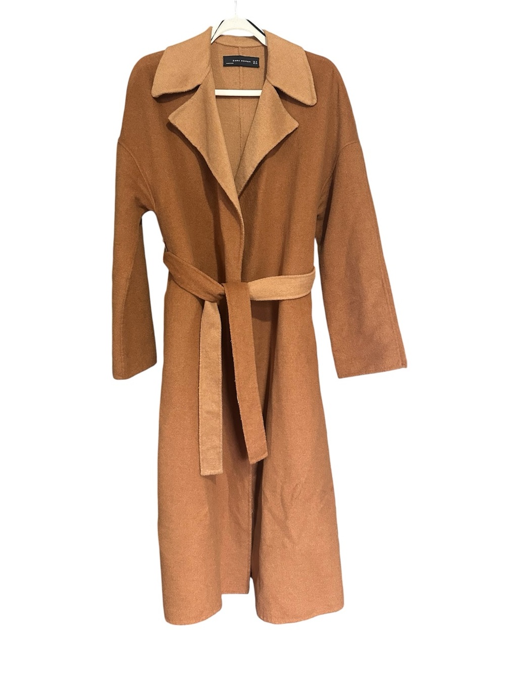 Zara Tan Camel-Colored Wool Blend Coat